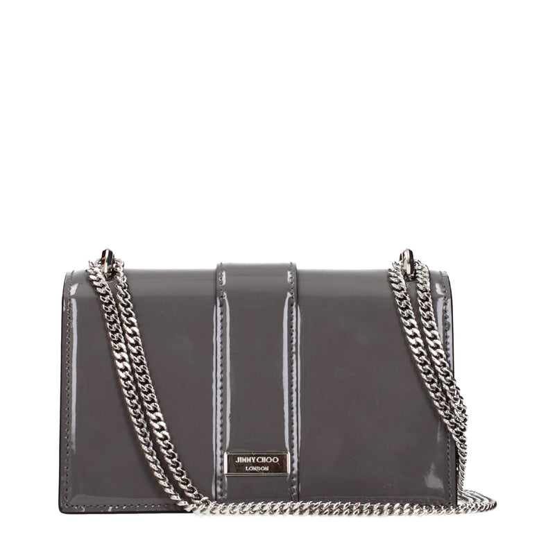 Jimmy Choo Gray Leather Shoulder Bag
