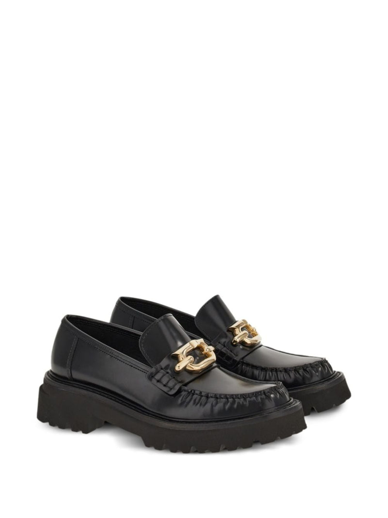 Ferragamo Gancini-buckle Leather Loafers | Urbalenti™ NYC