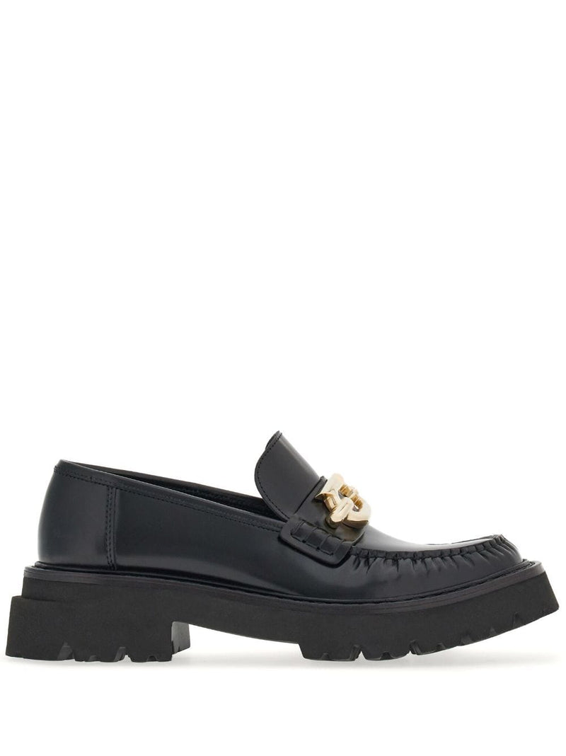 Ferragamo Gancini-buckle Leather Loafers | Urbalenti™ NYC