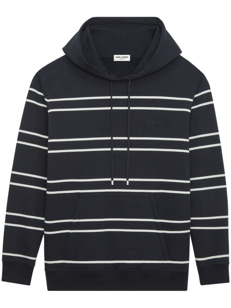 Saint Laurent striped cotton hoodie | Urbalenti™ NYC