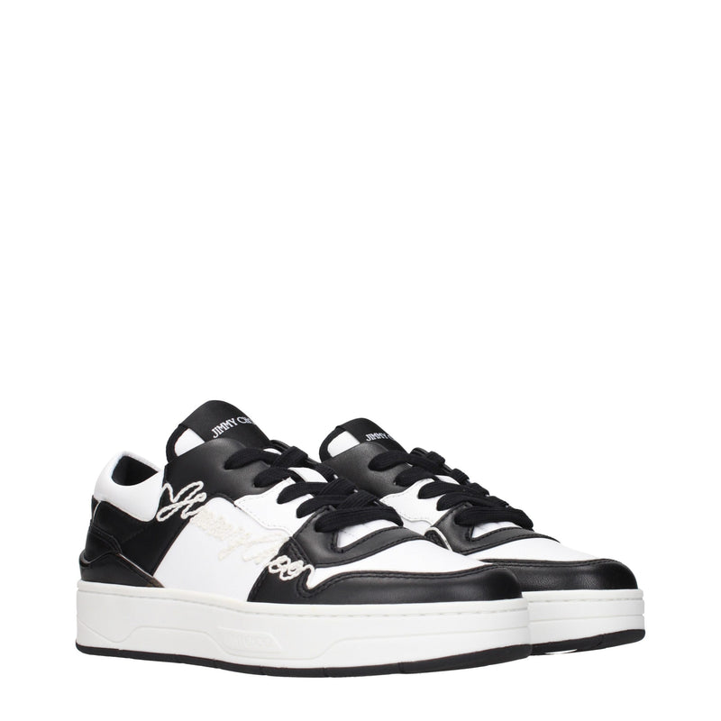 Jimmy Choo Black Leather Low Top Sneakers