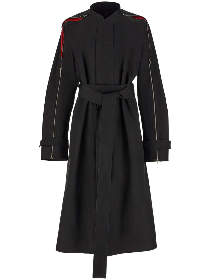 Ferragamo Zip-detail cotton belted trench coat | Urbalenti™ NYC