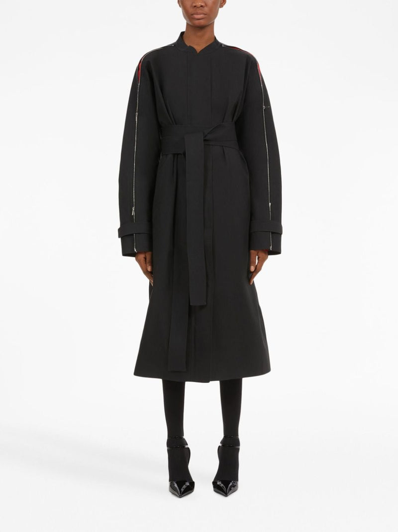 Ferragamo Zip-detail cotton belted trench coat | Urbalenti™ NYC