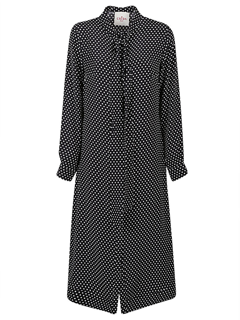 Crida Crida Polka dot silk midi dress
