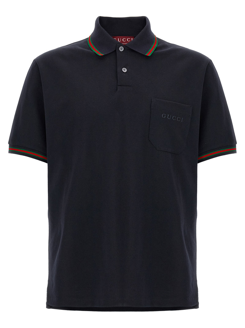 Gucci Blue Cotton Polo Shirt