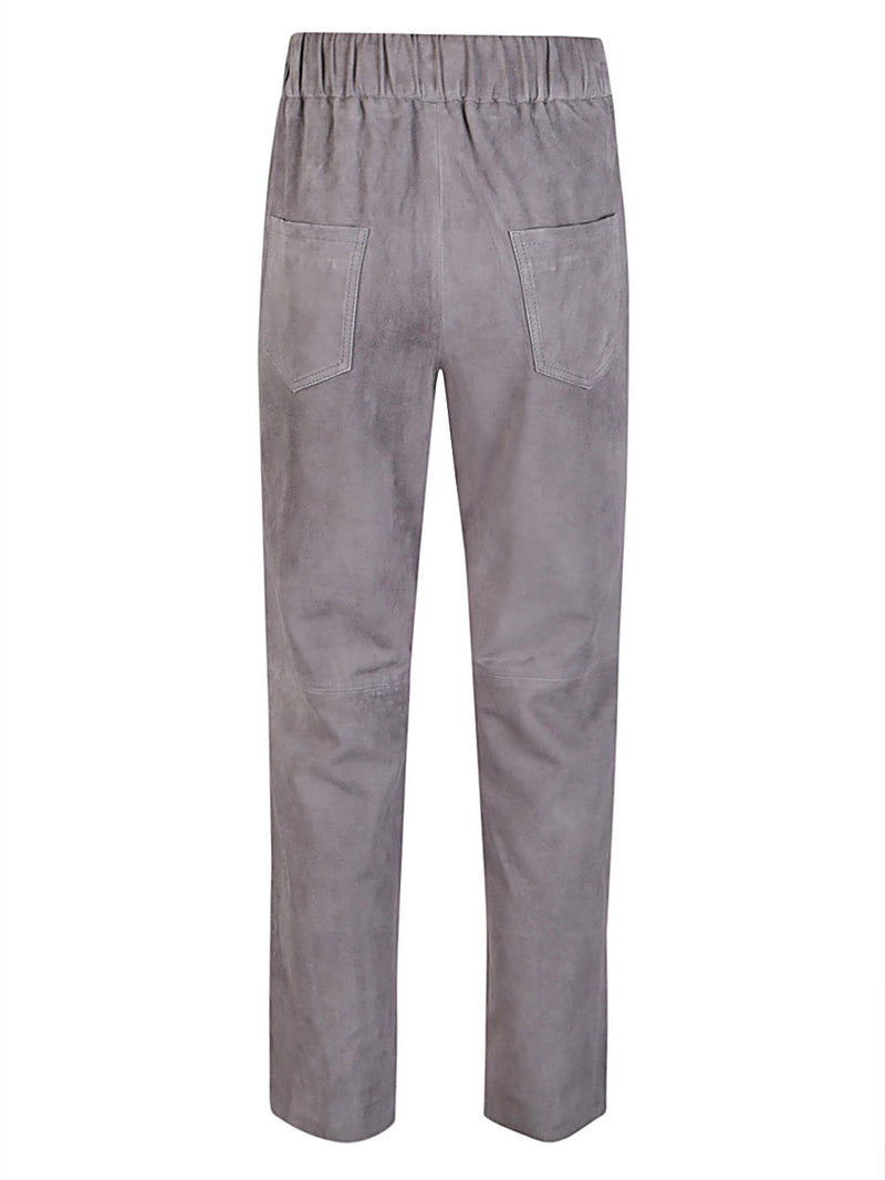 Via Masini 80 Via Masini 80 Elastic waist suede trousers