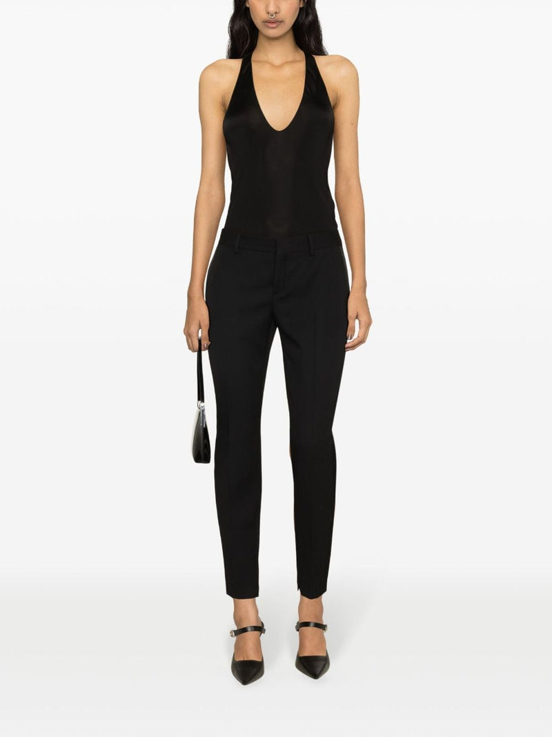Saint Laurent plunging satin tank top | Urbalenti™ NYC