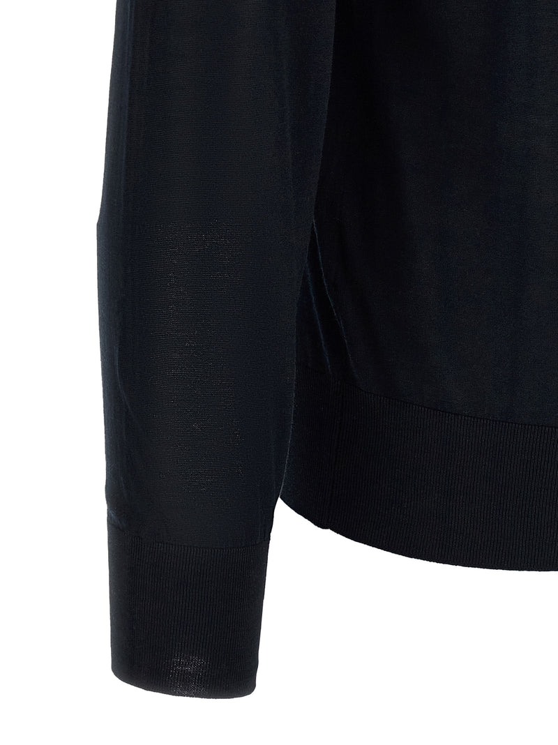 Brunello Cucinelli Blue Silk Cardigan
