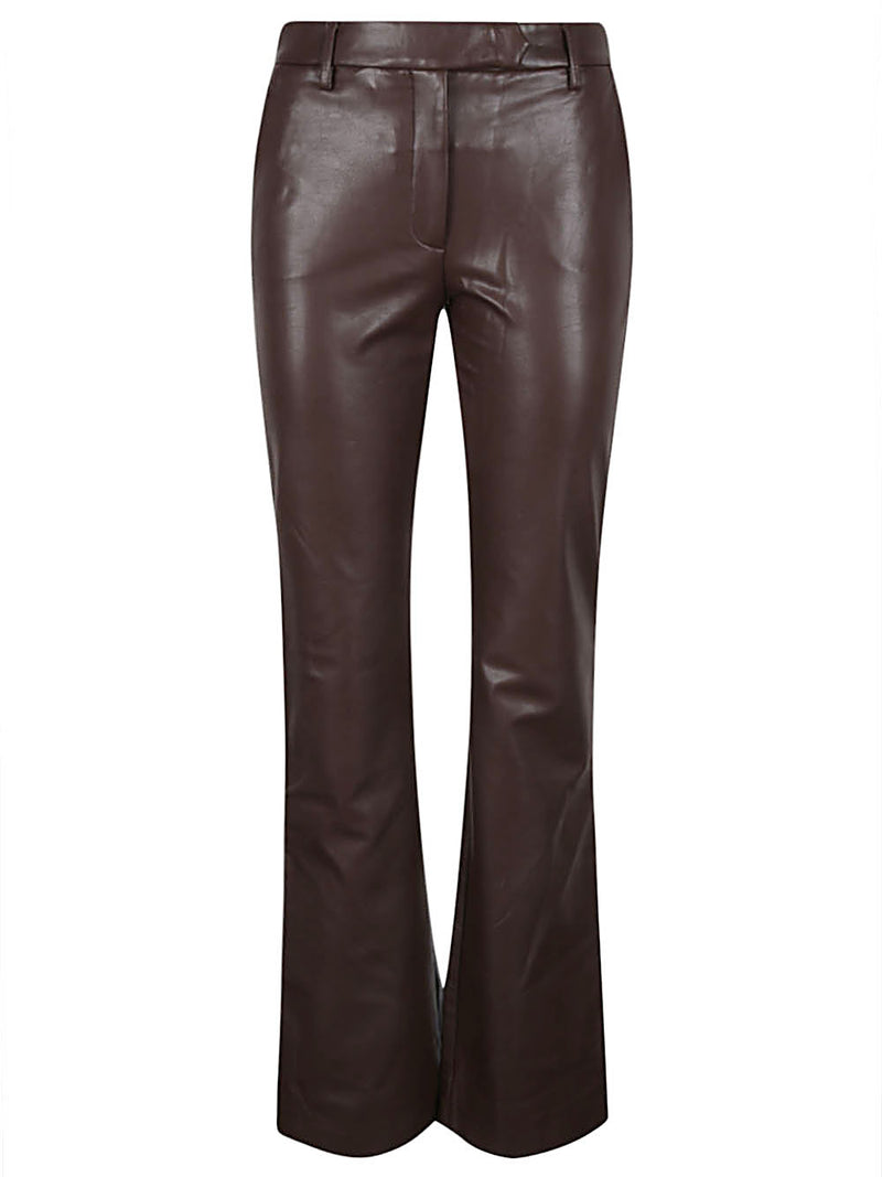 True Royal True Royal Faux leather flared trousers
