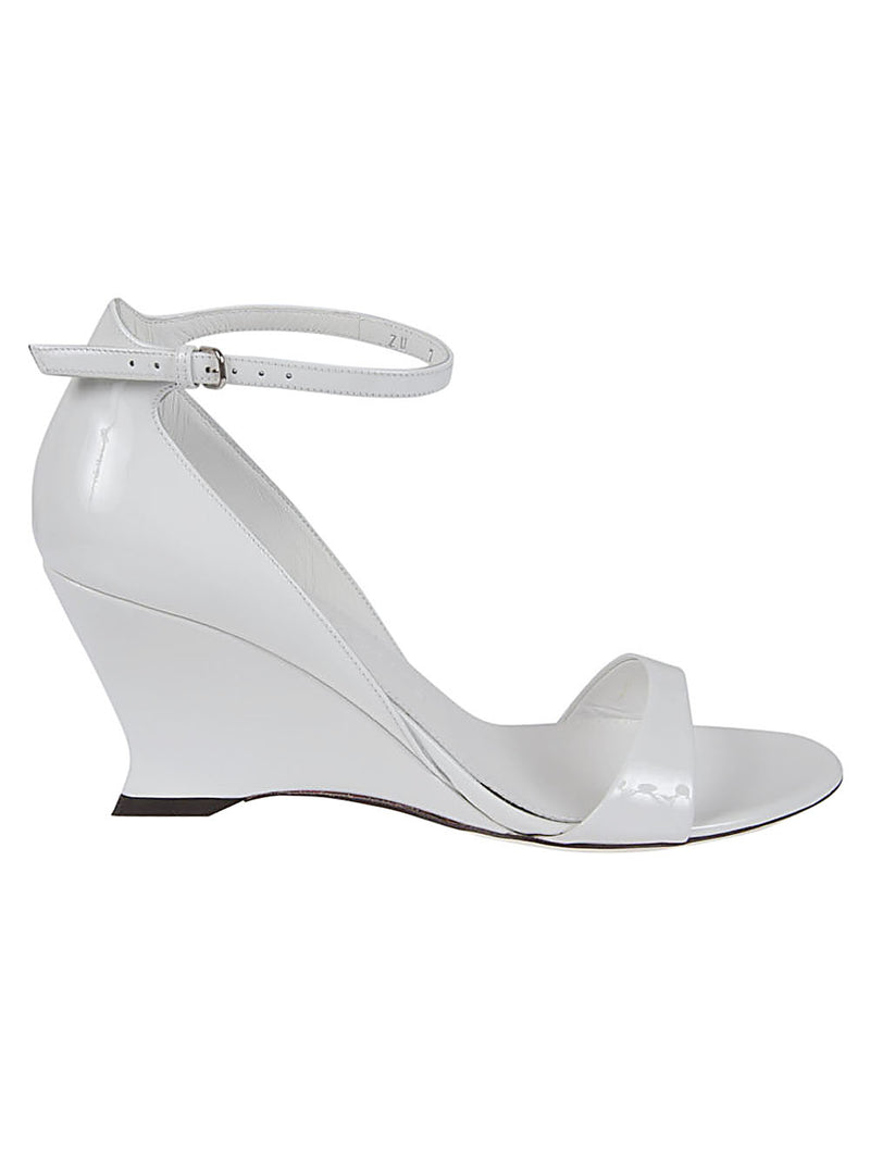 Ferragamo leather adjustable wedge sandals | Urbalenti™ NYC