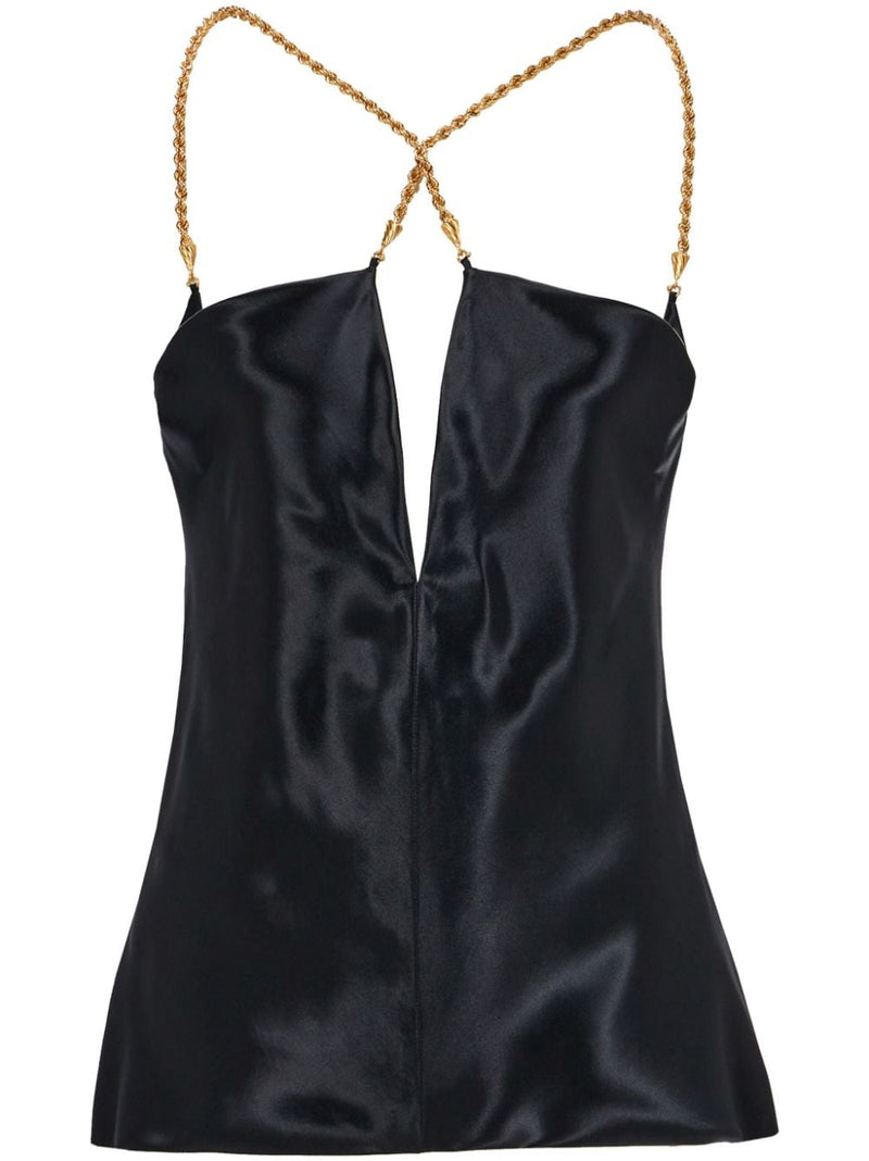 Ferragamo Satin sleeveless top | Urbalenti™ NYC