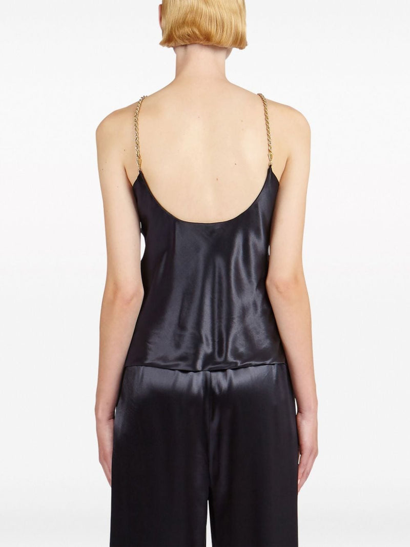Ferragamo Satin sleeveless top | Urbalenti™ NYC