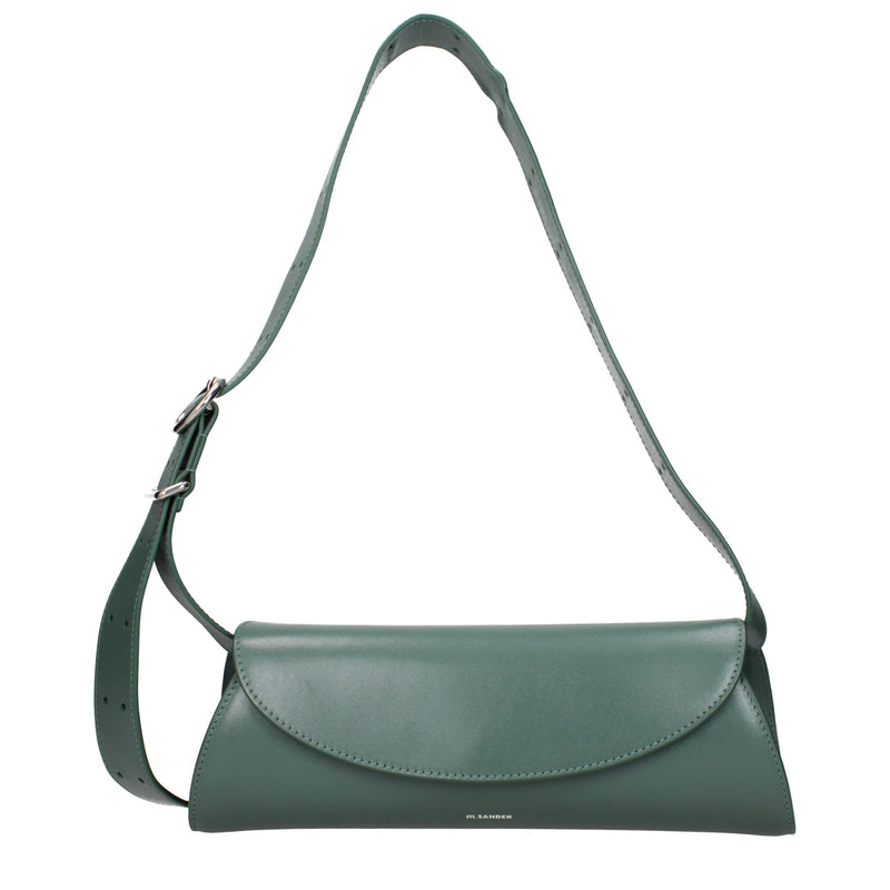 Jil Sander Green Leather Crossbody Bag