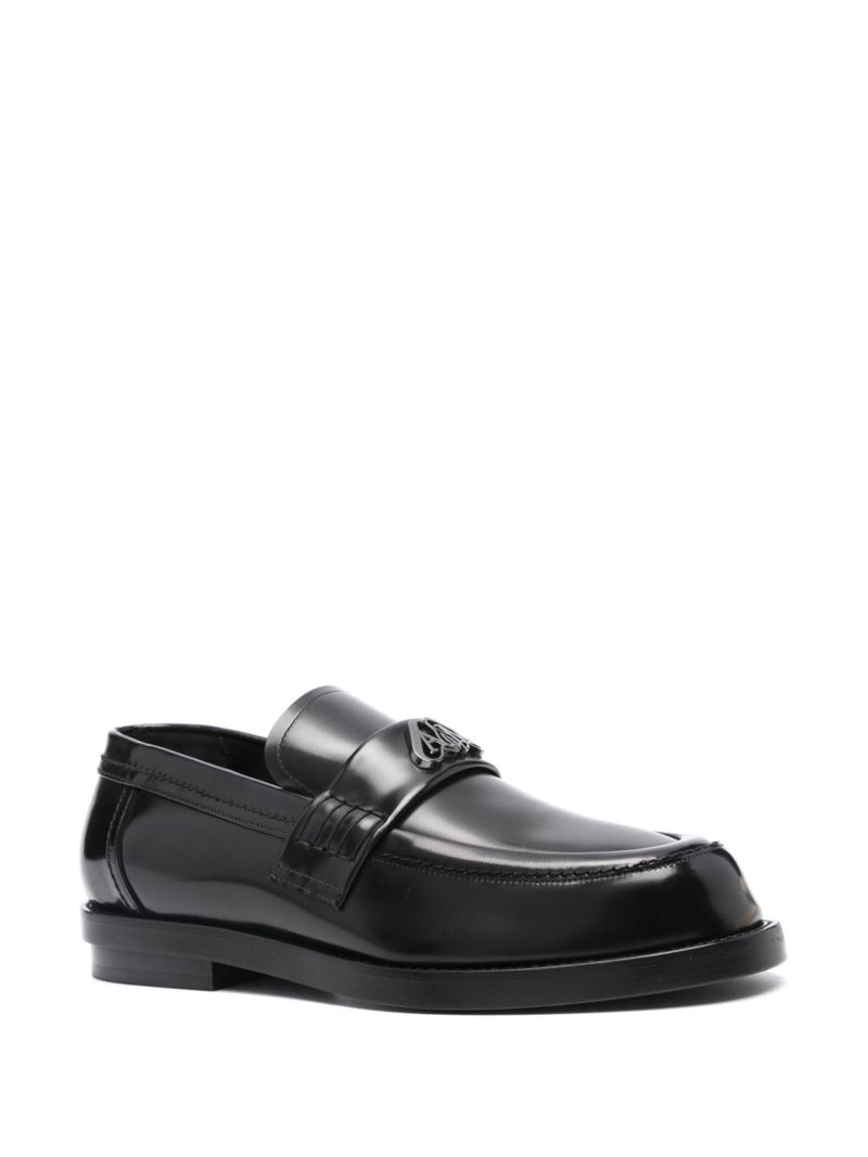 Alexander McQueen logo-plaque Leather Loafers | Urbalenti™ NYC