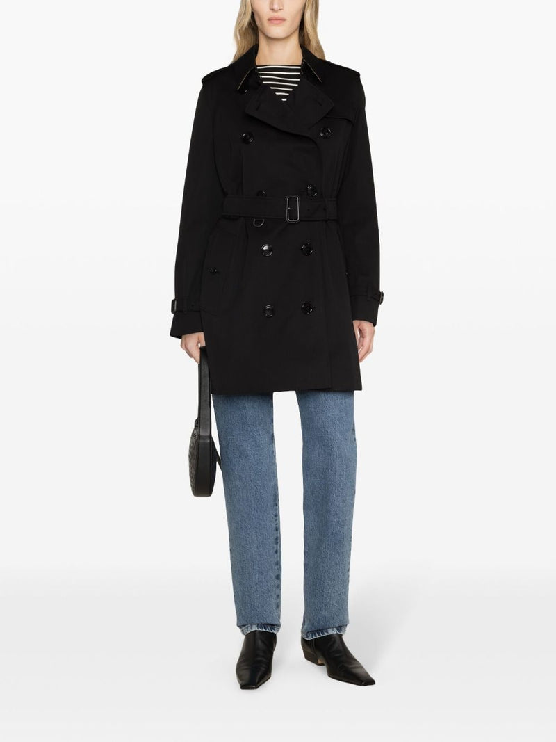 Burberry Vintage Check-pattern lining mid-length Kensington cotton trench coat | Urbalenti™ NYC