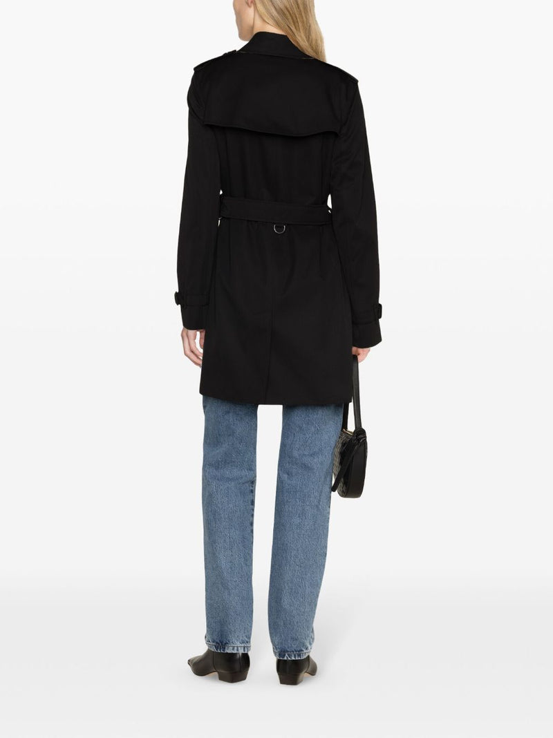 Burberry Vintage Check-pattern lining mid-length Kensington cotton trench coat | Urbalenti™ NYC