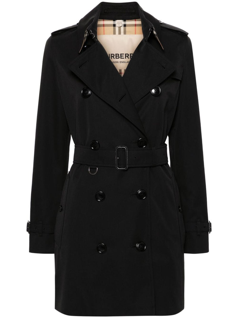 Burberry Vintage Check-pattern lining mid-length Kensington cotton trench coat | Urbalenti™ NYC