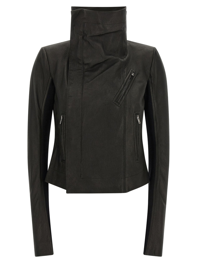 Rick Owens Black Lamb Leather Leather Jacket
