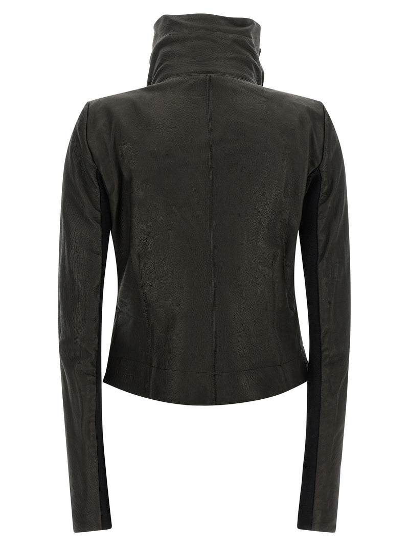 Rick Owens Black Lamb Leather Leather Jacket