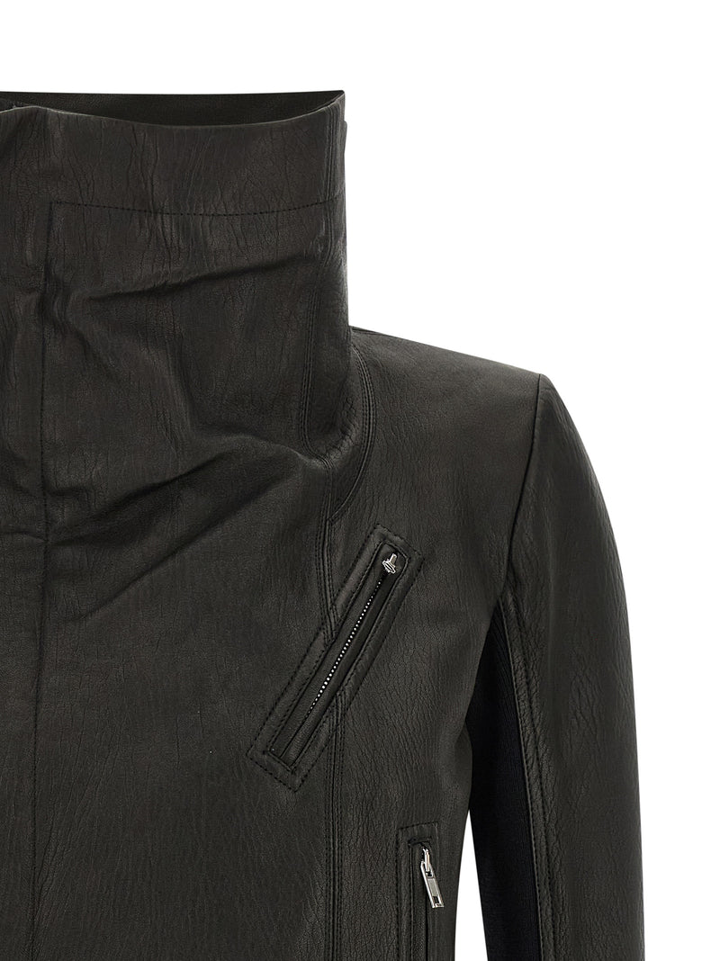 Rick Owens Black Lamb Leather Leather Jacket