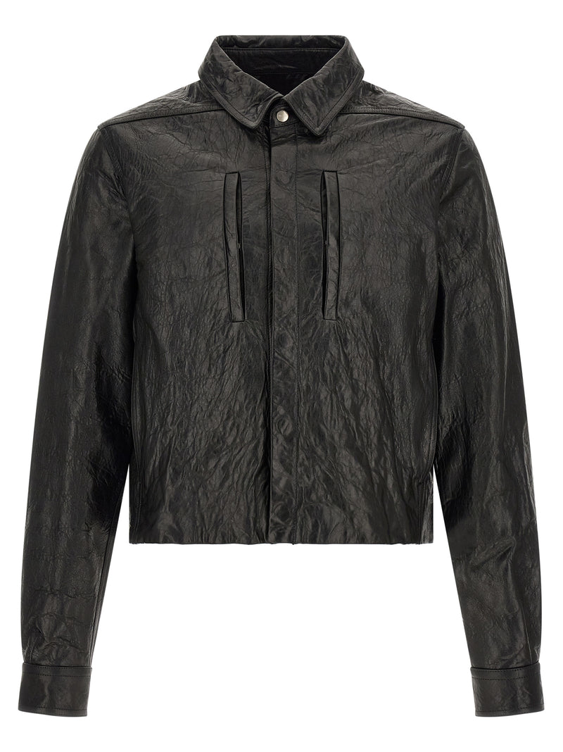 Rick Owens Black Lamb Leather Leather Jacket