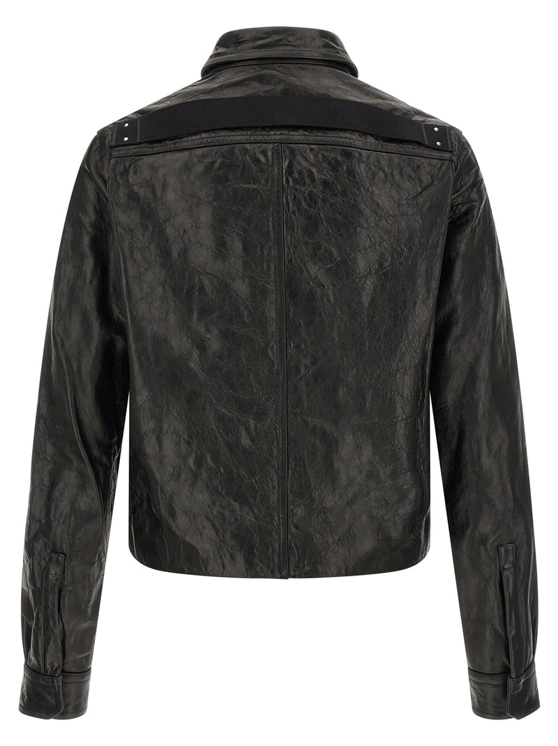 Rick Owens Black Lamb Leather Leather Jacket