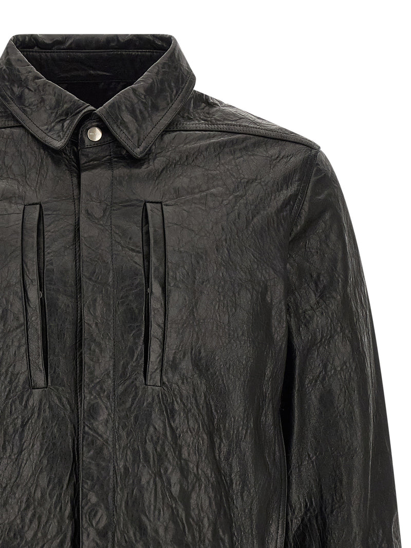 Rick Owens Black Lamb Leather Leather Jacket