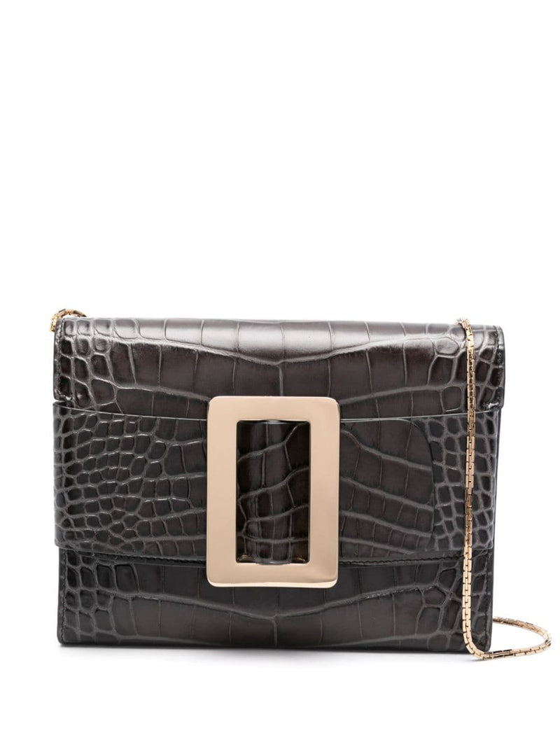 Boyy Boyy Buckle travel case croco embossed leather clutch bag