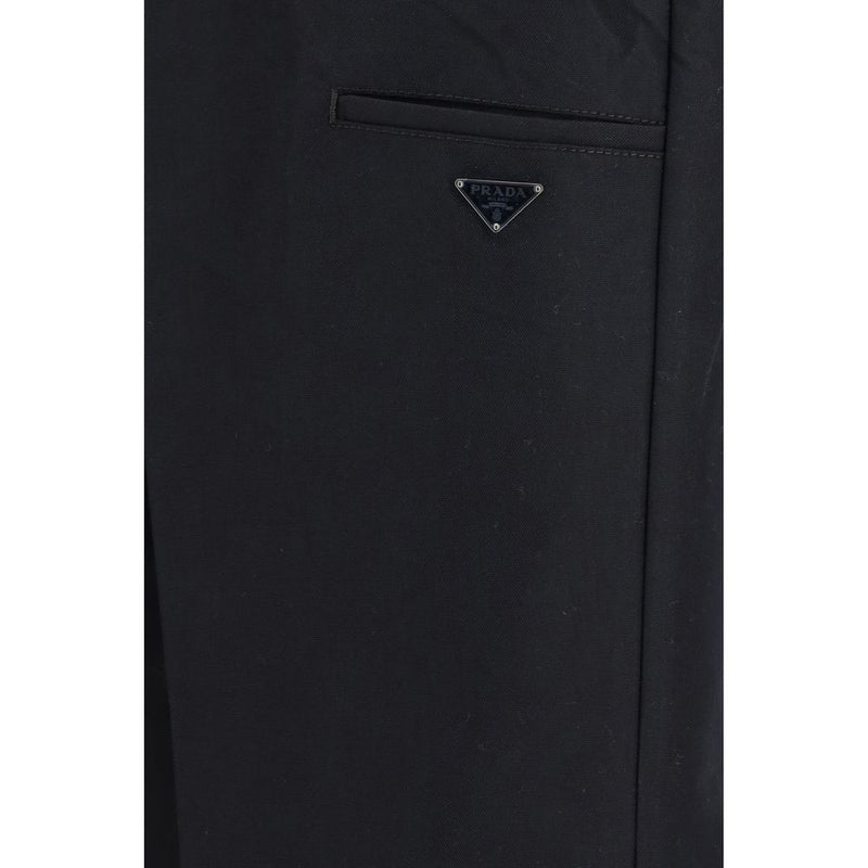 Prada Black Cotton Casual Pants