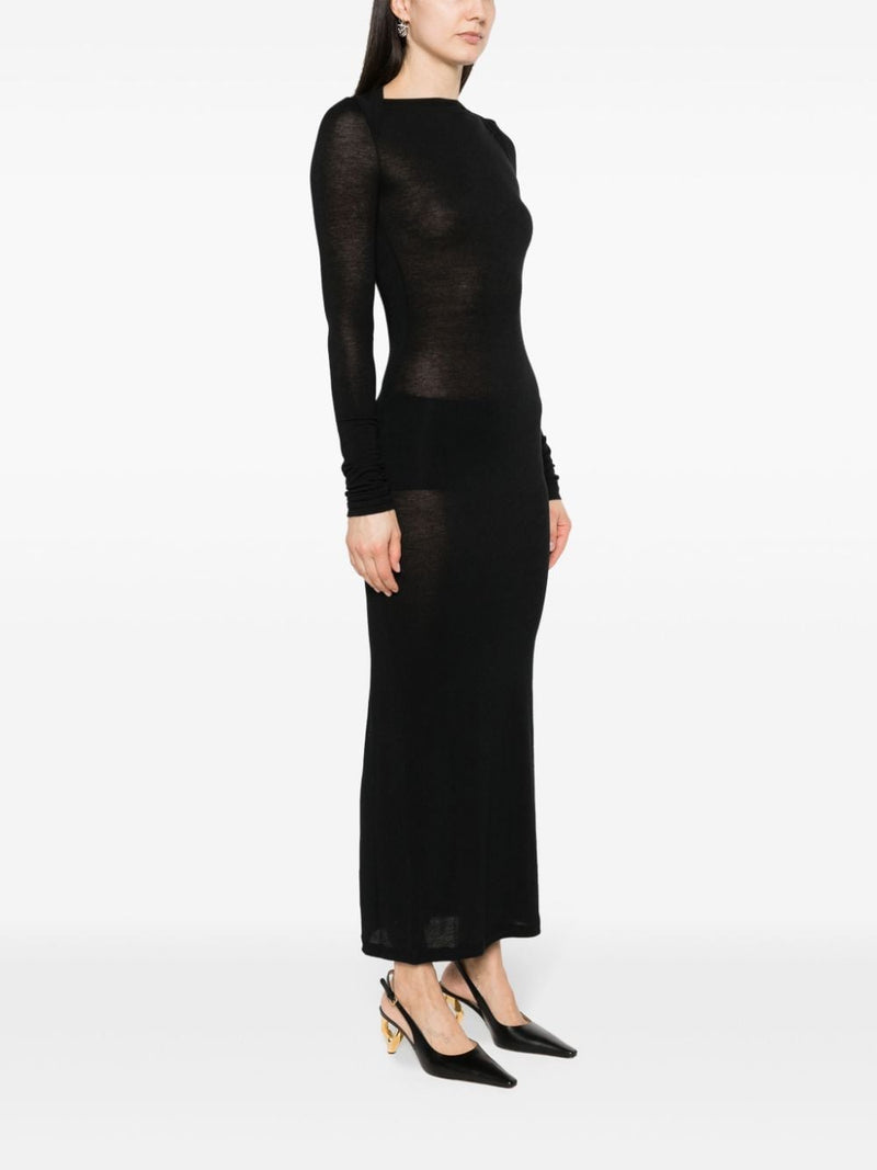 Saint Laurent Wool blend long pencil dress | Urbalenti™ NYC