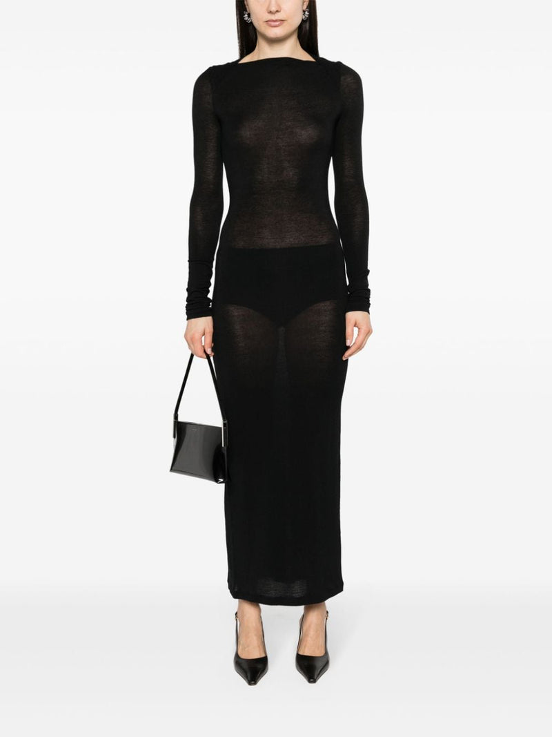Saint Laurent Wool blend long pencil dress | Urbalenti™ NYC