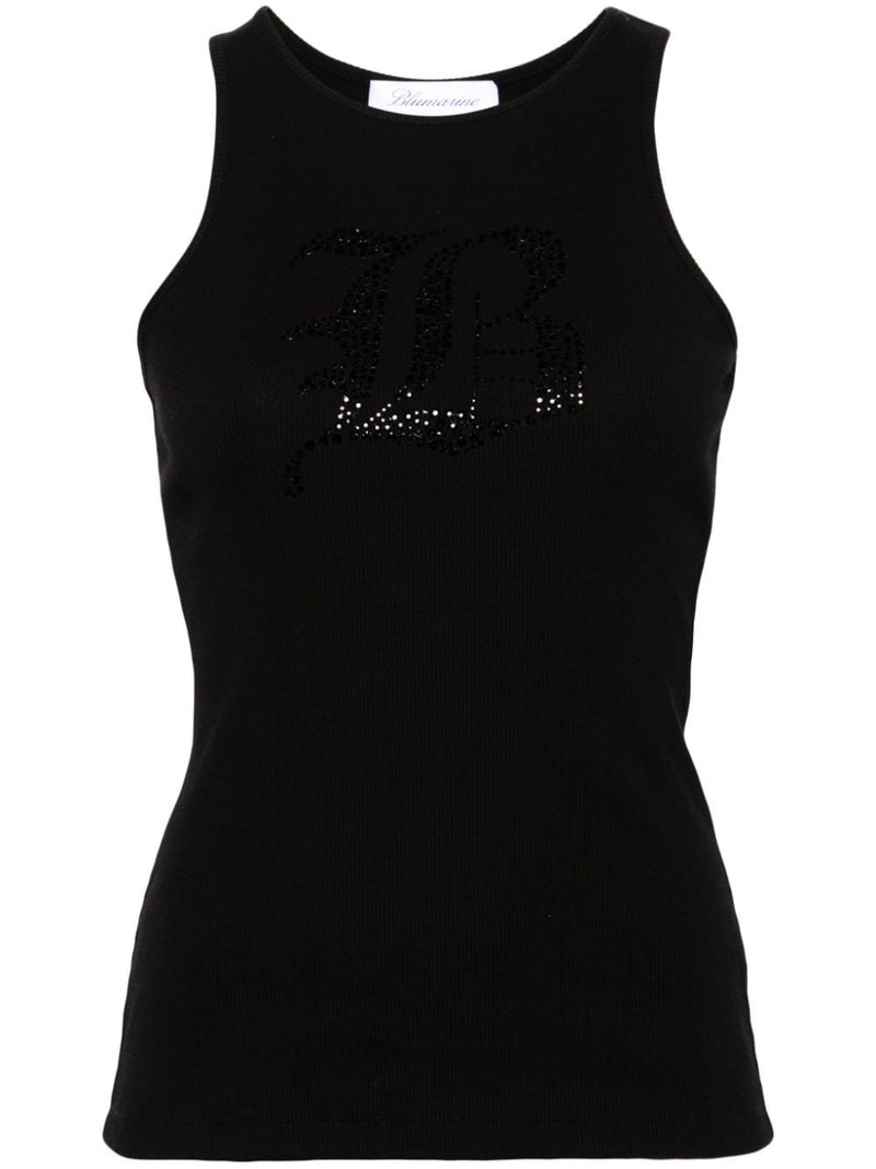 Blumarine Blumarine Logo ribbed cotton tank top