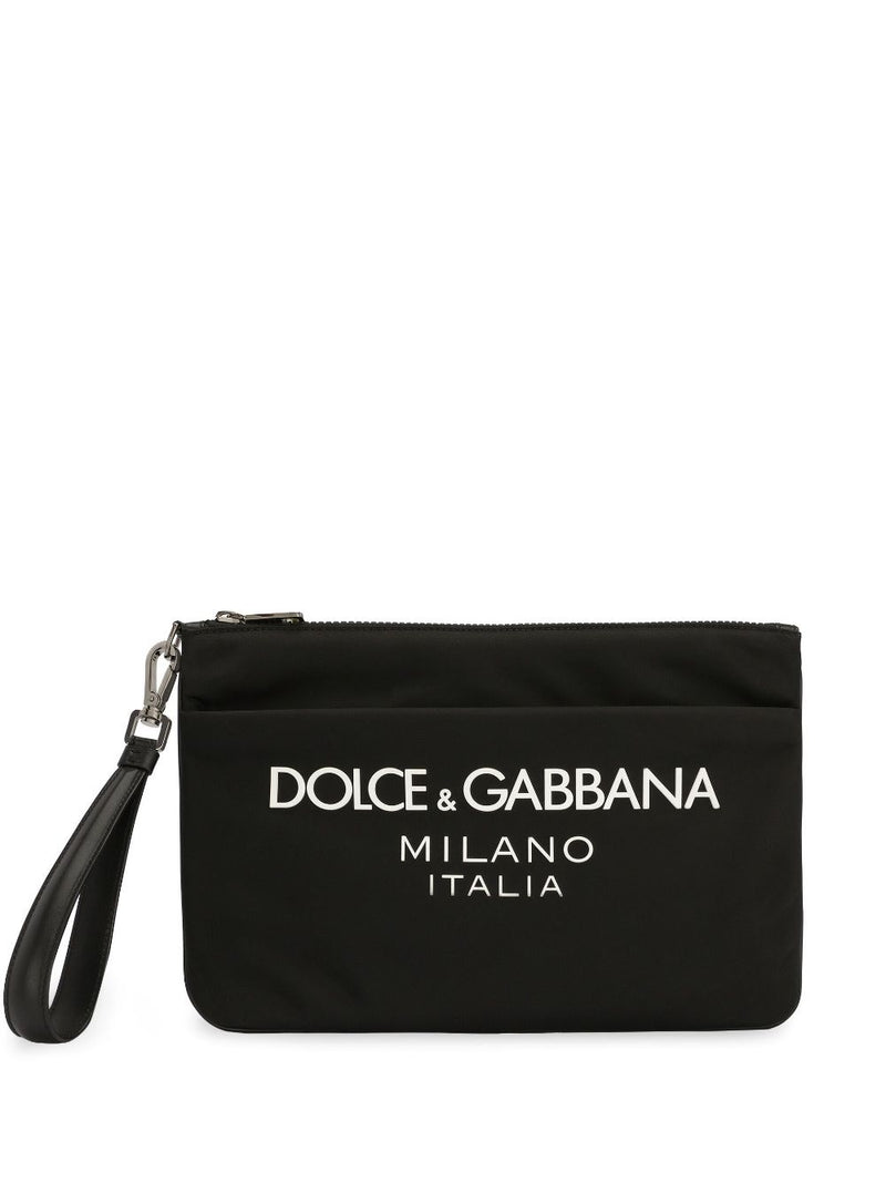 Dolce & Gabbana Nylon pouch with rubberized logo | Urbalenti | Urbalenti... | Urbalenti™ NYC