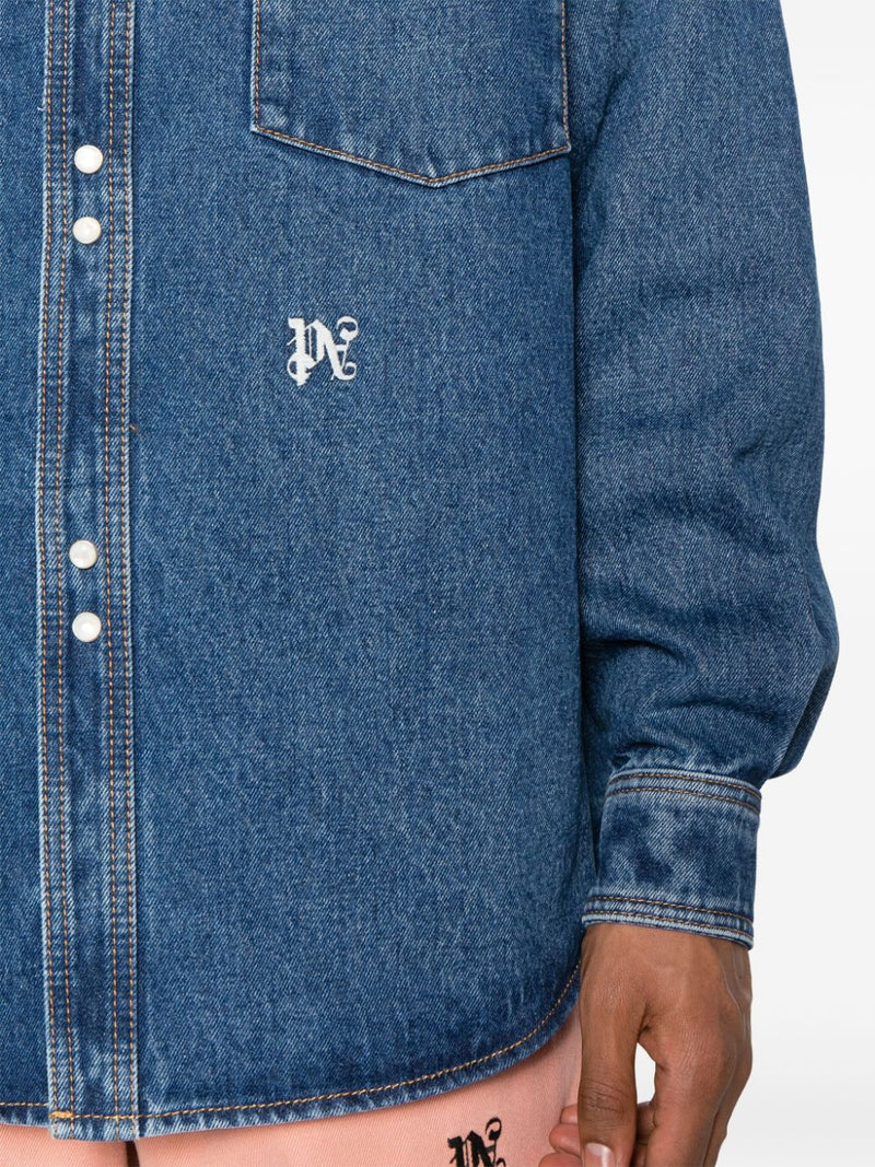 Palm Angels Monogram denim shirt | Urbalenti™ NYC