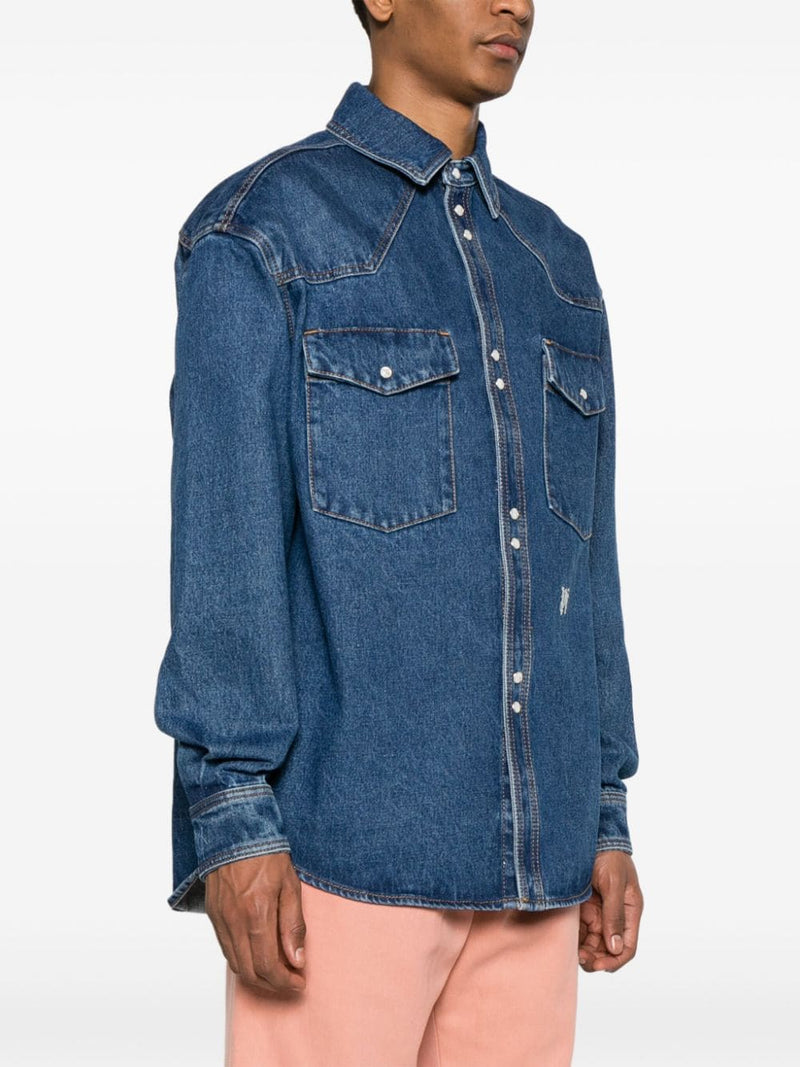 Palm Angels Monogram denim shirt | Urbalenti™ NYC