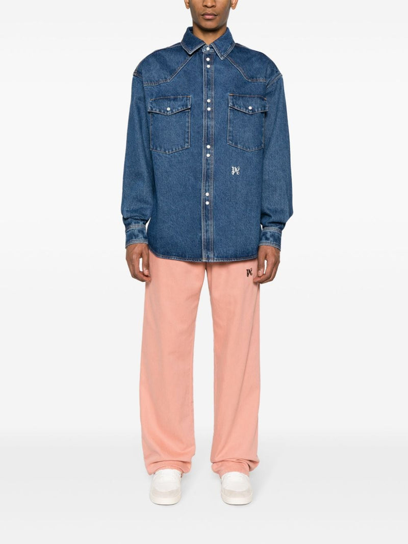 Palm Angels Monogram denim shirt | Urbalenti™ NYC