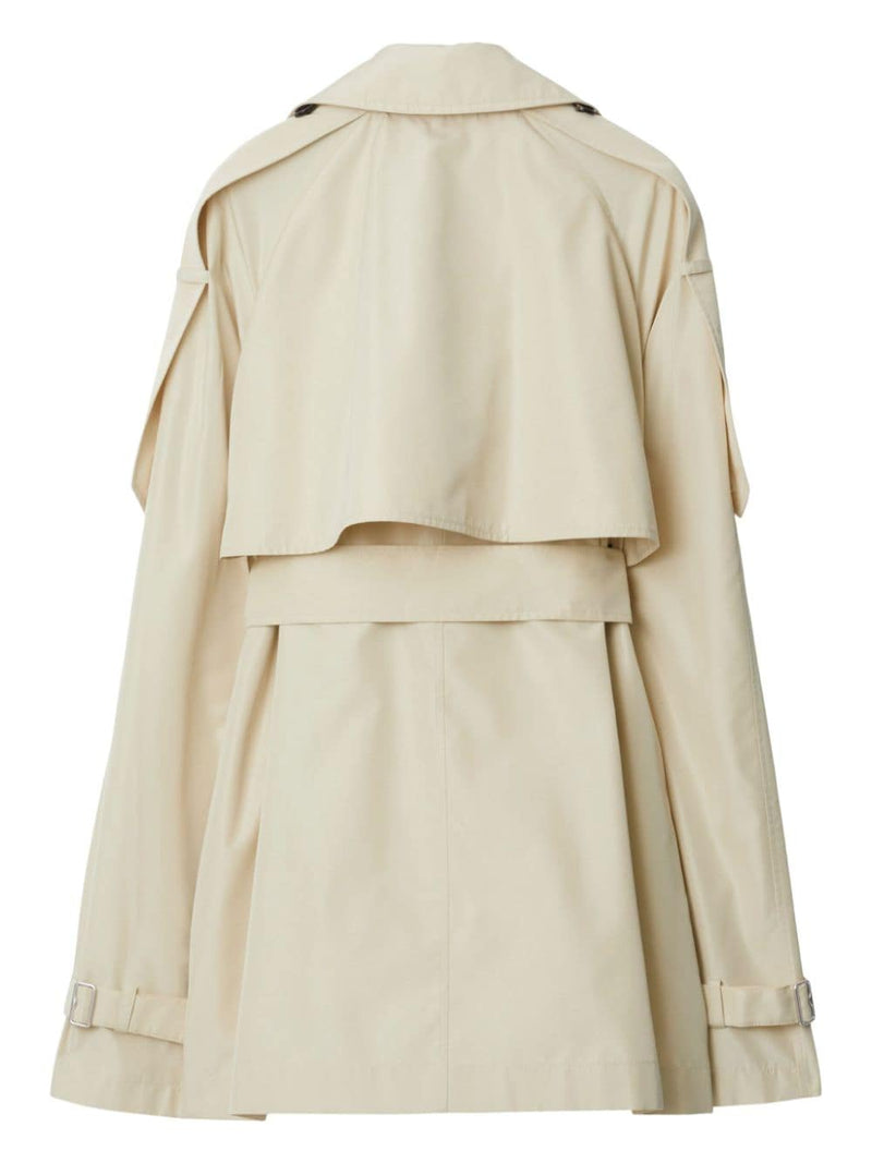 Burberry Short silk trench coat | Urbalenti™ NYC