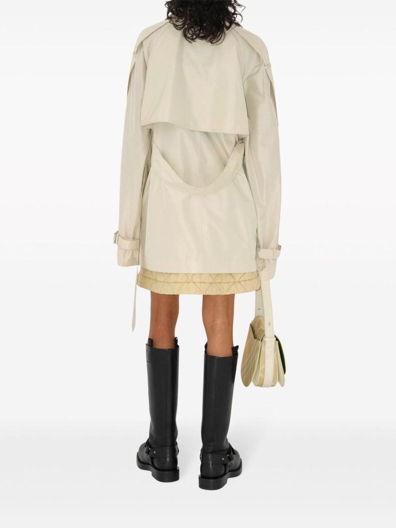 Burberry Short silk trench coat | Urbalenti™ NYC