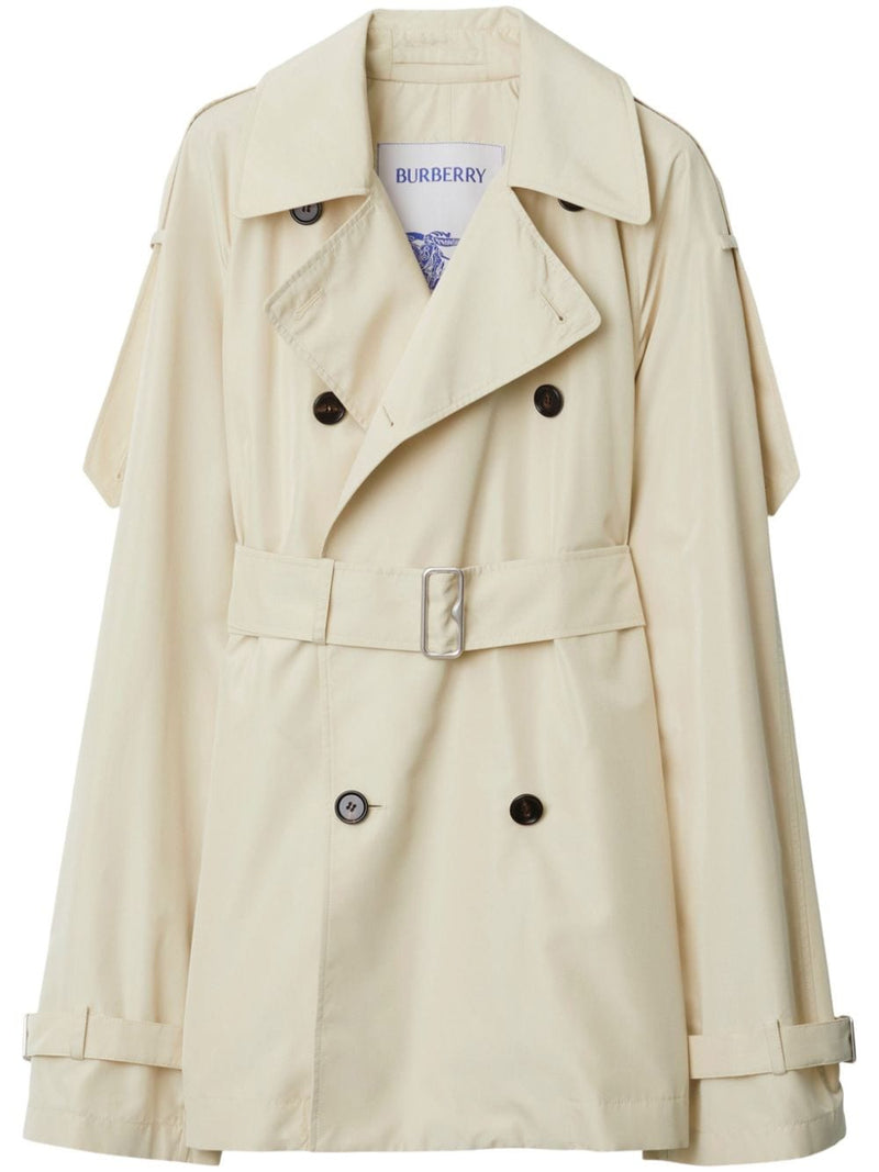 Burberry Short silk trench coat | Urbalenti™ NYC