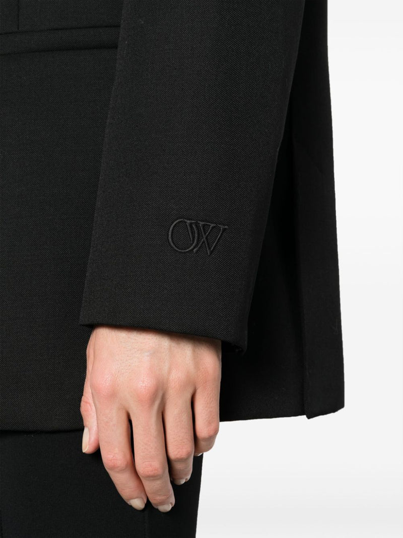 Off White single-breasted virgin-wool blazer | Urbalenti™ NYC