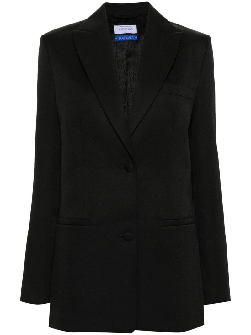 Off White single-breasted virgin-wool blazer | Urbalenti™ NYC