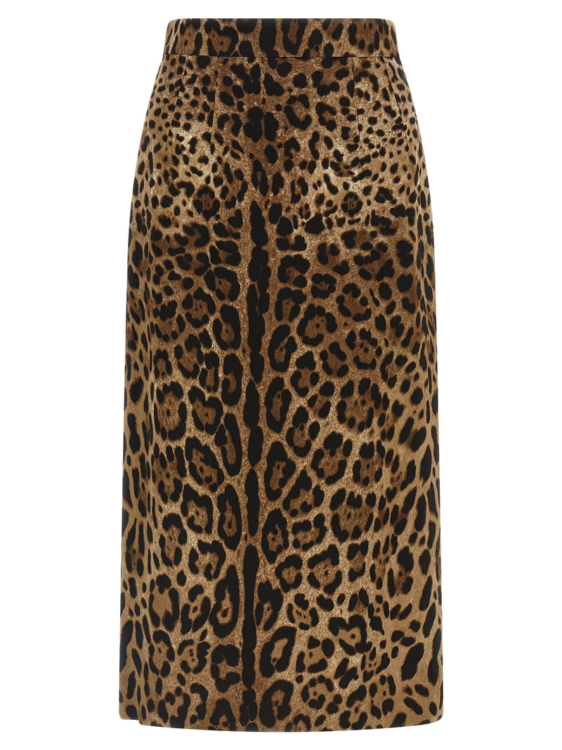 Dolce & Gabbana Brown Viscose Midi Skirt
