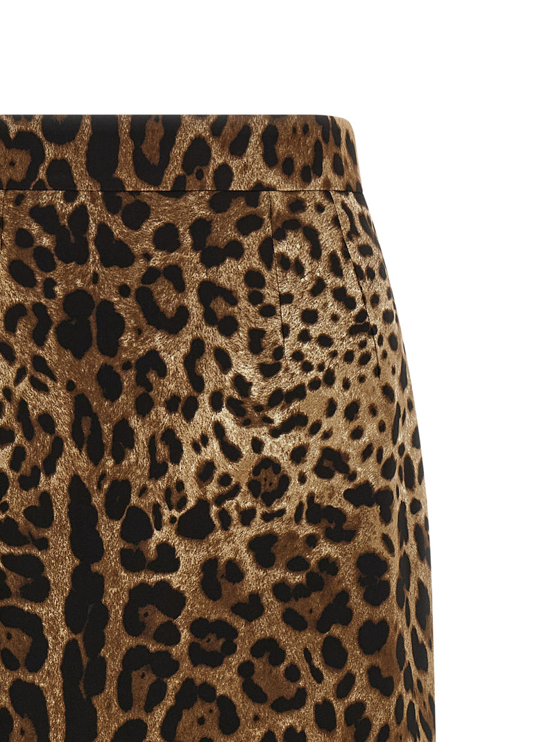 Dolce & Gabbana Brown Viscose Midi Skirt