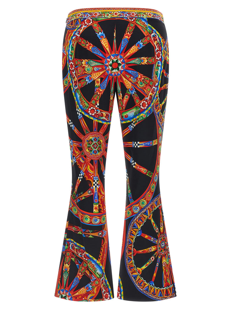 Dolce & Gabbana Multicolor Silk Flared Pants