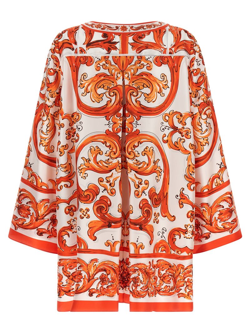 Dolce & Gabbana Orange Silk Short Dress