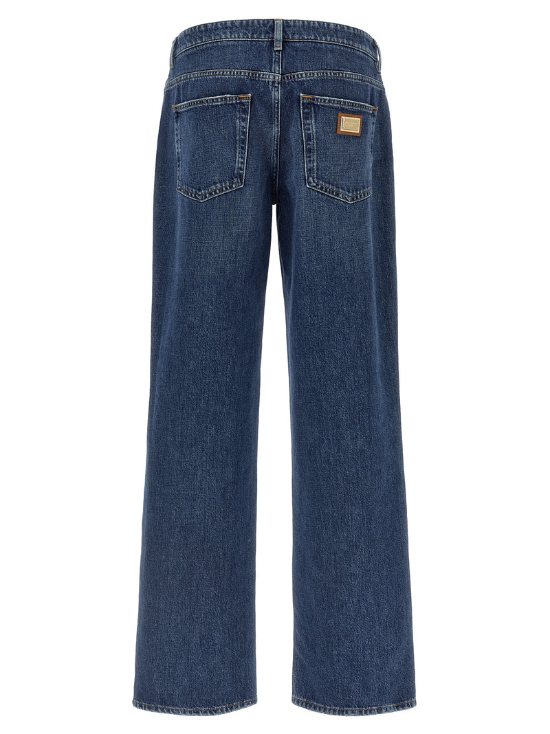 Dolce & Gabbana Blue Cotton Relaxed Fit Jeans