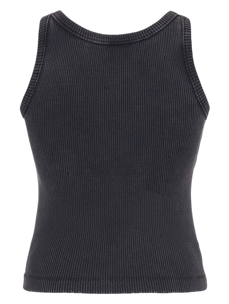 Alessandra Rich Alessandra Rich Logo ribbed cotton tank top