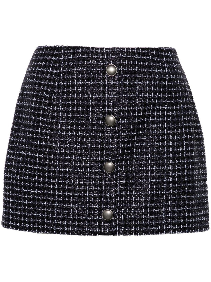 Alessandra Rich Alessandra Rich Sequin checked tweed mini skirt