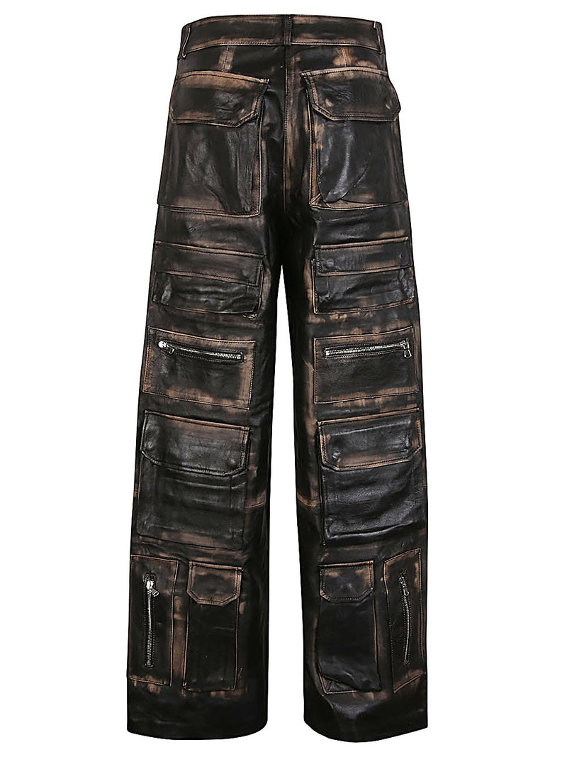 Fermas.Club Fermas.Club Leather cargo trousers