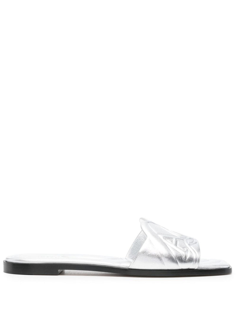 Alexander McQueen Slide sandals with embossed logo | Urbalenti | Urbalen... | Urbalenti™ NYC